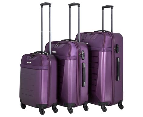 Pierre Cardin 3 Piece 4W Luggage Set Purple Catch Au