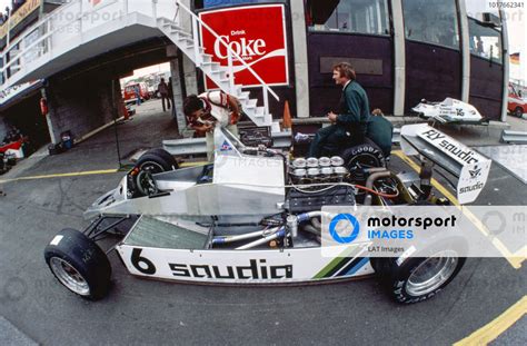 The Keke Rosberg Williams FW08 Ford Without Its Bodywork In The Pit