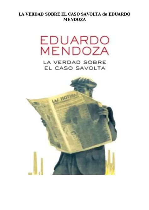 LA VERDAD SOBRE EL CASO SAVOLTA DE EDUARDO MENDOZA