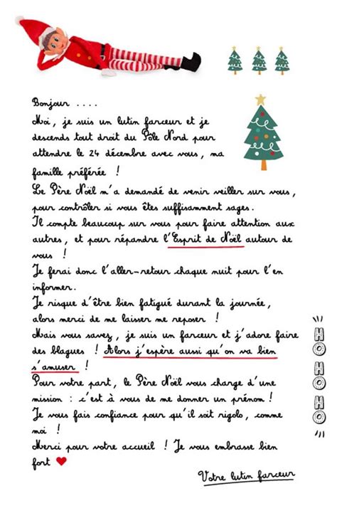 La lettre du lutin farceur du Père Noël modèle à télécharger Noel