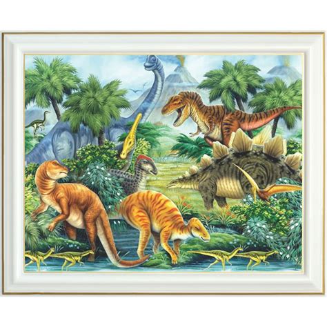 Broderie Diamant Parc Des Dinosaures 40 X 50 Cm Lartera