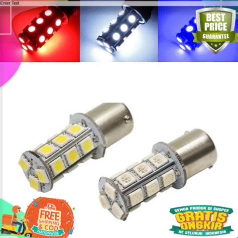 Jual LAMPU LED REM STOP BAYONET 18 MATA STROBO KEDIP MOBIL MOTOR KAKI 2