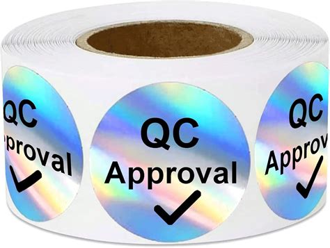 Qc Approval Labels Hologram Qc Passed Stickers 1 Inch