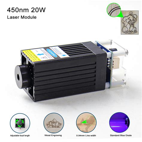 20w Practical Laser Engraving Module 450nm Blue Laser Head For Laser