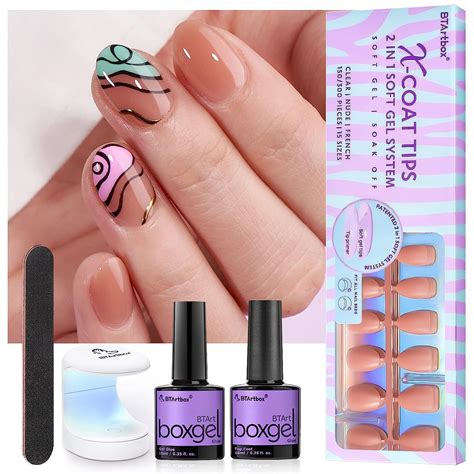 Amazon Gel X Nail Kit Btartbox Soft Gel Nail Tips And Glue Gel