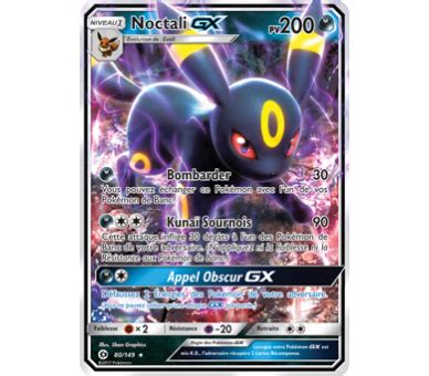 Noctali Gx Pv 200 80 149 SL1 Neuf Francais Carte Full Art