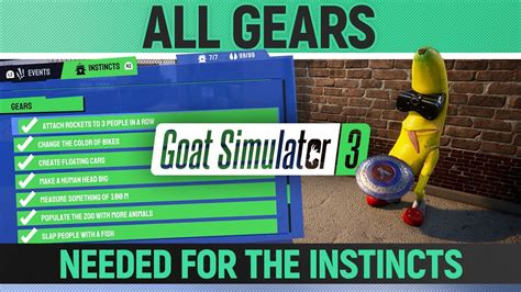 Goat Simulator All Goat Gears Needed To Complete All Gear Instincts