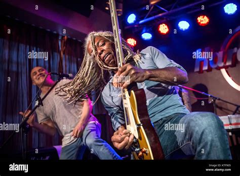 The American funk rock band Dan Reed Network performs a live concert at Hard Rock Café in Oslo ...