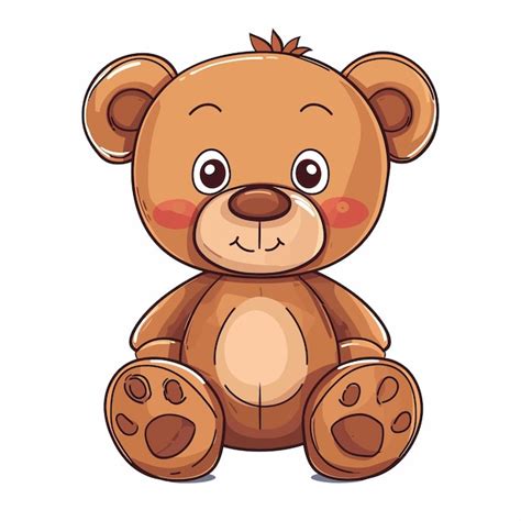 Teddy Bear Toy Icon Cartoon Isolated Vector Vetor Premium