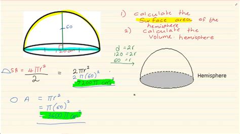 Grade 10 Measurement Calculating The Surface Area Of A Hemisphere