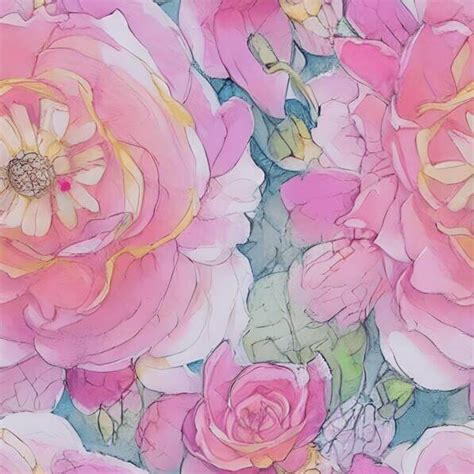 Baixe Pintura Em Aquarela De Rosas Rosa E Amarelas Padr Es Creative