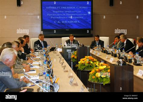 Russian First Deputy Prime Minister Sergei Ivanov Center Chaired The