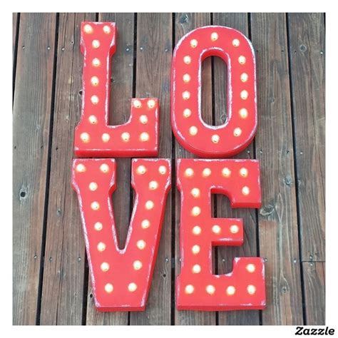 Custom 21 Red Love Vintage Marquee Sign Zazzle Vintage Marquee