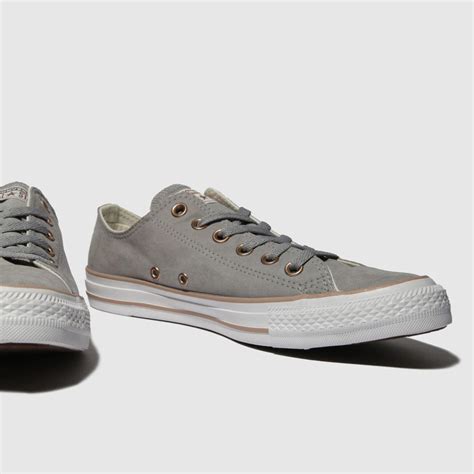 Converse Grey All Star Peached Canvas Ox Trainers Clearance