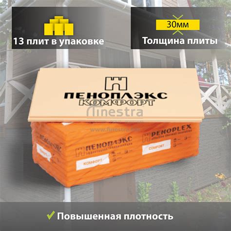 Экструзионный пенополистирол ПЕНОПЛЭКС КОМФОРТ® 30х585х1185 мм Т-15 в ...