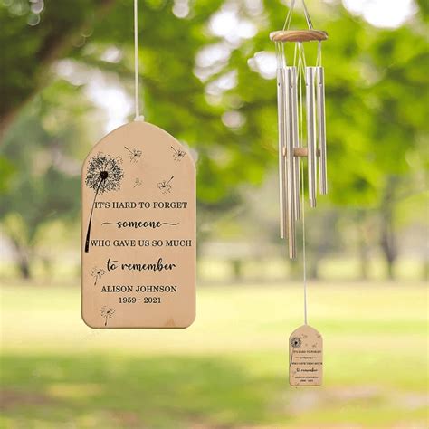 Personalized Memorial Wind Chime Its Hard To Forget Someone Memorial