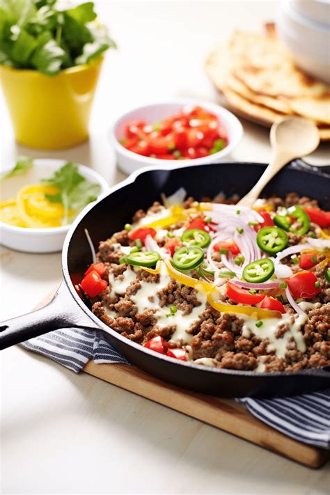 Savour The Delight Of Low Carb High Protein Keto Cheesy Beef Taco Skillet Perfect Diet Dinner