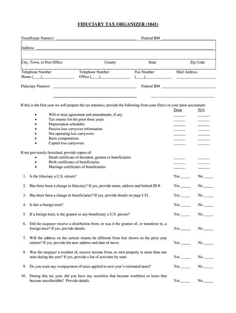 Free Printable Tax Organizer Fill Out Sign Online DocHub