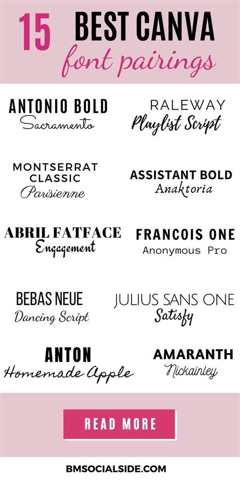 15 Best Canva Font Pairings For Pinterest Bmsocialside Canva