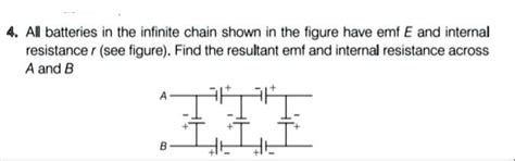 All Batteries In The Infinite Chain Shown In The Figure Have Emf E And