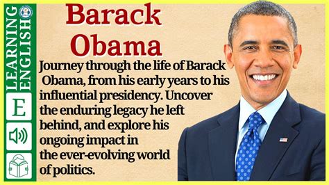 Learn English Through Story ⭐ Level 3 Barack Obama Graded Reader Wooenglish Youtube