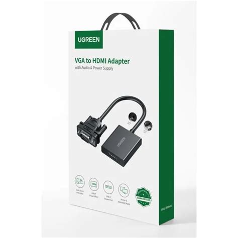 Ugreen 50945 Vga To Hdmi Adapter With Audio Support 15cm