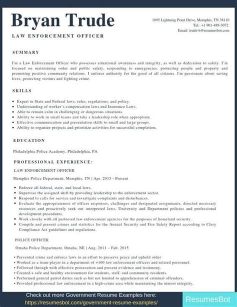 Law Enforcement Resume Samples And Templates Pdfdoc 2024 Rb