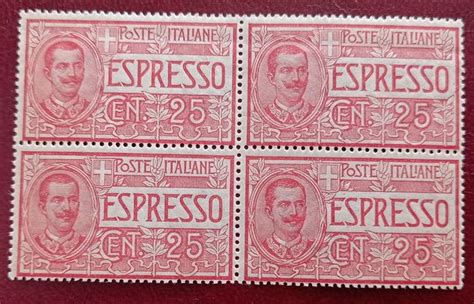 Italy Kingdom 25 Cents Red Block Of Four Sassone N 1 Catawiki