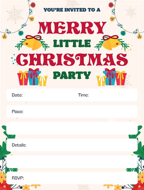 Christmas Party Invitation Templates Free Printable Doctemplates ...