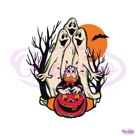 Disney Halloween Spooky Ghosts Scared Donald SVG File