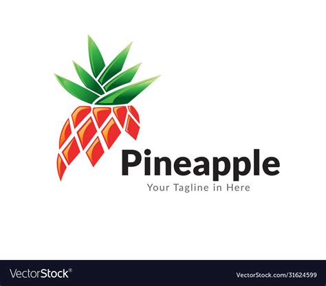 Modern Pineapple Logo Design Inspiration Vector Image