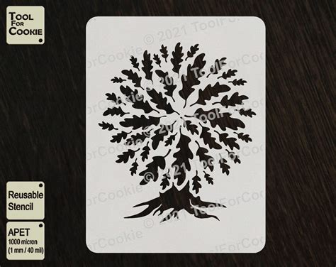 Oak Tree Stencil - Etsy