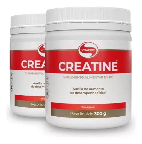 Kit 2 Creatina Monohidratada Creatine Vitafor Em Pó 300g Frete Grátis