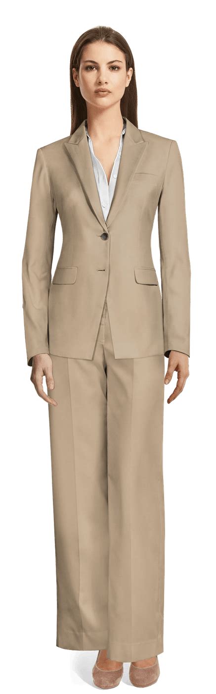 Dark Beige Wide Leg Pant Suit Sumissura