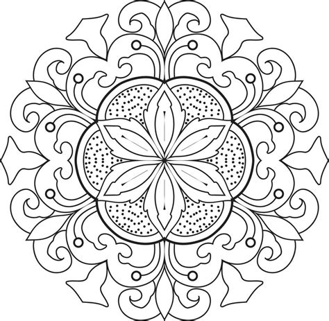 Circular Flower Mandala On White Free Vector Vector Art At