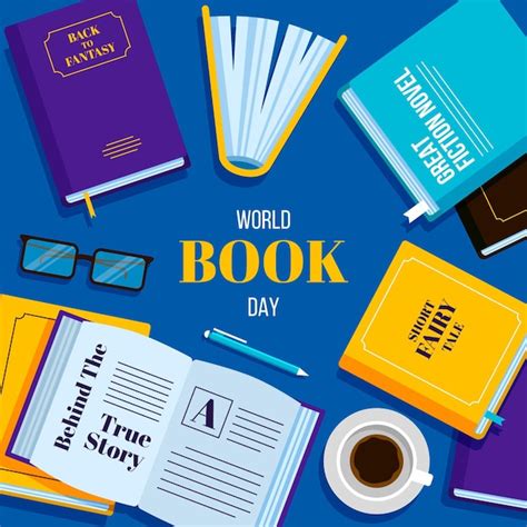 Día mundial del libro en diseño plano Vector Gratis