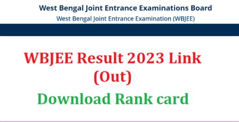 Wbjee Result 2023 West Bengal Jee Results Declared 2023