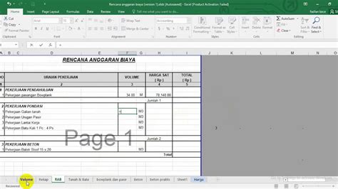 Rencana Anggaran Biaya Excel Imagesee