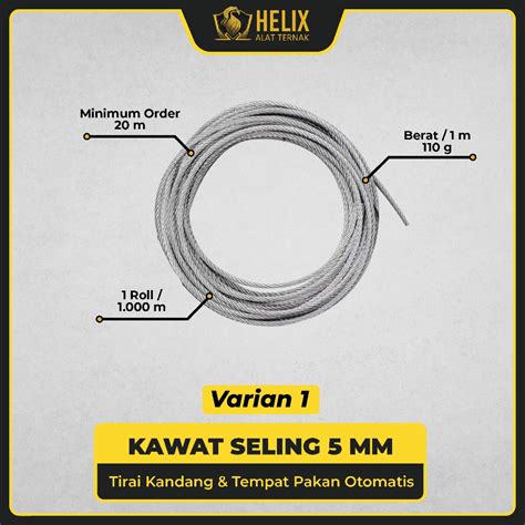 Jual Tali Kawat Baja Kabel Seling Sling Wire Galvanis 5 MM Shopee