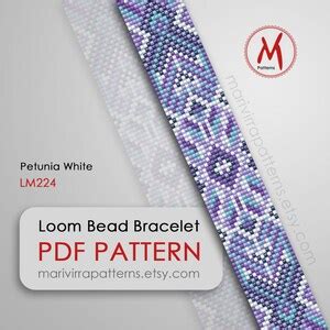 Petunia Set Loom Bead Patterns For Bracelets Set Of Pattern Blue