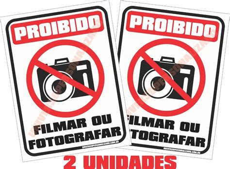 2 Adesivo Proibido Filmar Fotografar Sinalização 15cmx20cm Mercado Livre