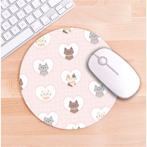 Mouse Pad Redondo Gatinhos Fofos Kawaii Shopee Brasil