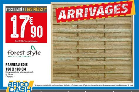 Promo Panneau Bois 180x180cm Chez Brico Cash