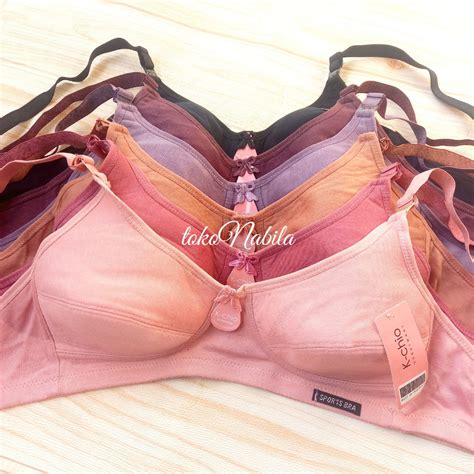 Jual Sport Bra Wanita Katun Tanpa Kawat BH Sport Bra Non Busa K Chio