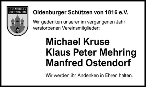 Traueranzeigen Von Klaus Peter Mehring Nordwest Trauer De