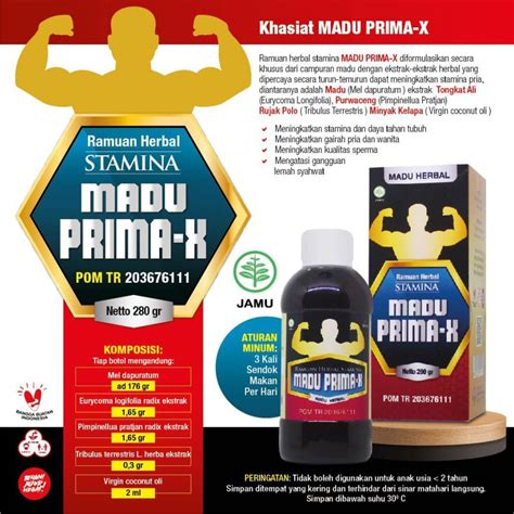 Jual Madu Prima X Jamu Kuat Tahan Lama Penambah Stamina Pria Dewasa