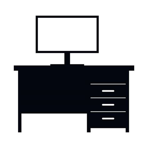 Computer desk simple icon 14020994 Vector Art at Vecteezy