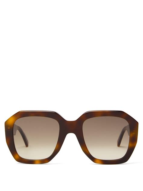 Celine Oversized Round Tortoiseshell Acetate Sunglasses In Brown Lyst