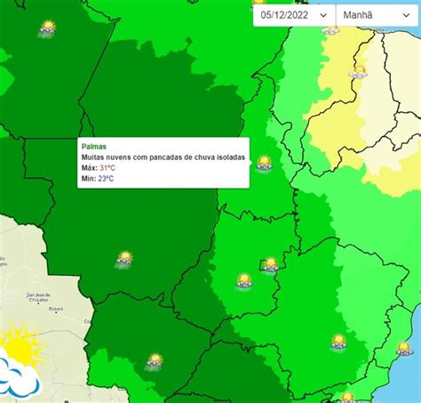 Semana Come A Muitas Nuvens E Pancadas De Chuva Isoladas Em Palmas