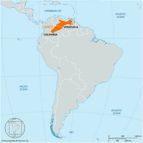 Llanos Venezuela Colombia Plains Map Britannica